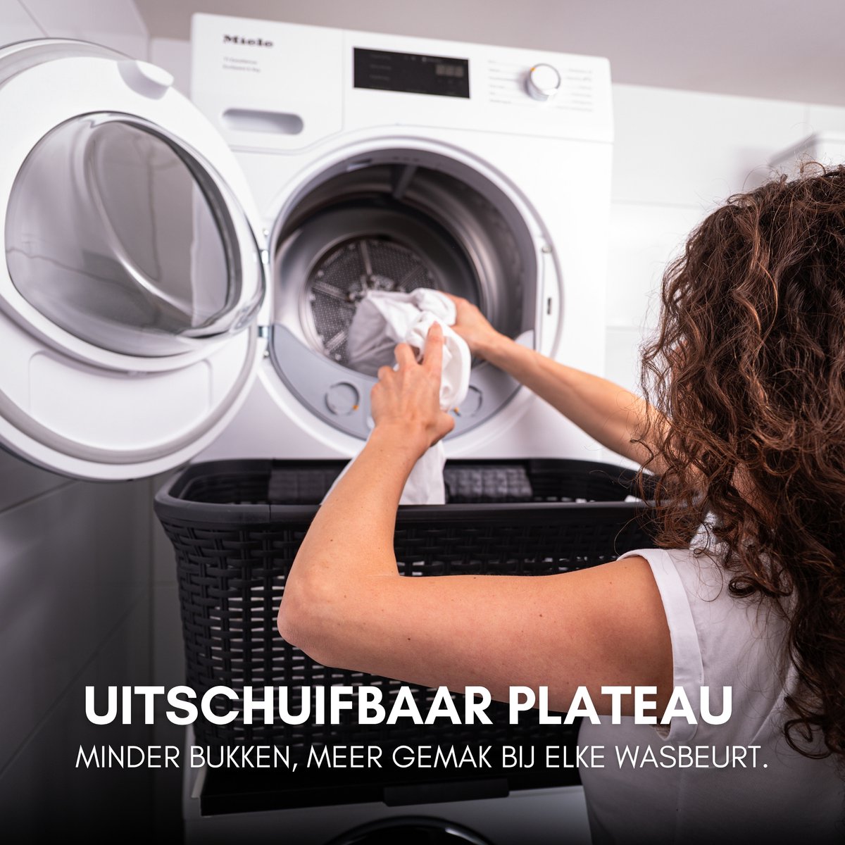 Norvi® - Wasmachine Verhoger - Kast - Ombouw Met Lade - 63x54x40cm - Zwart - Met Stelvoet Stabilisatie - Antislip